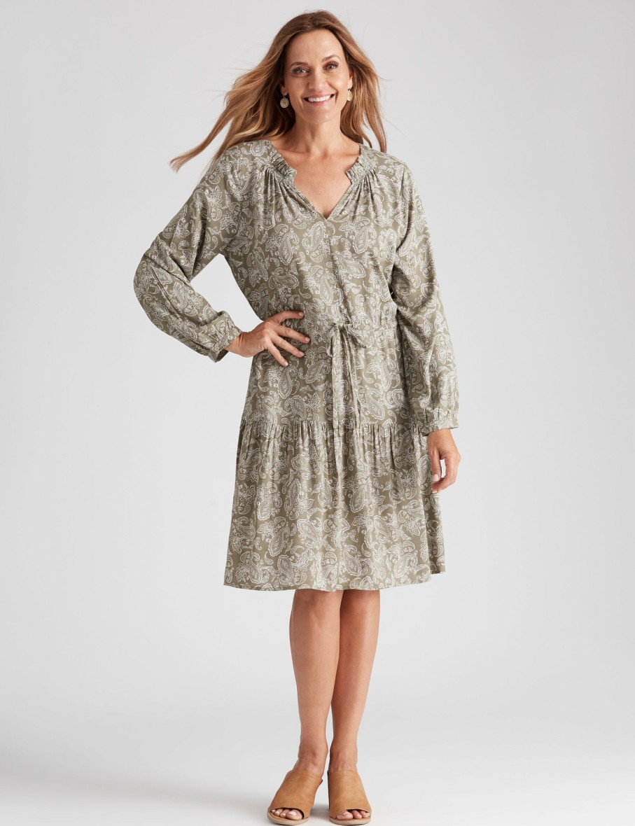 Women Millers Sleeved Dresses | Millers Long Sleeve Printed Midi Dress