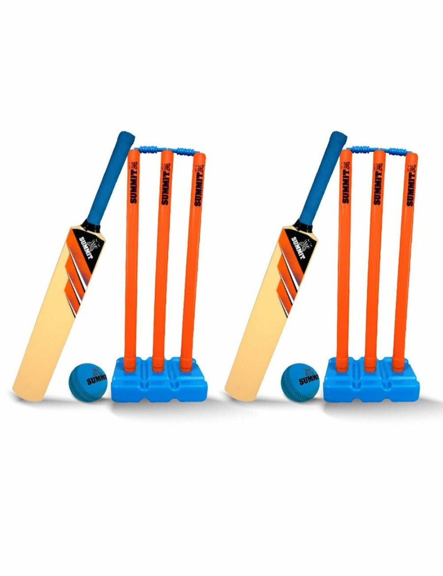 Sport & Fitness KG Electronics Cricket | Summit Global 2Pk Summit Kid Plastic Cricket Set W/3 Stumps/Base/Bat/Ball - Junior