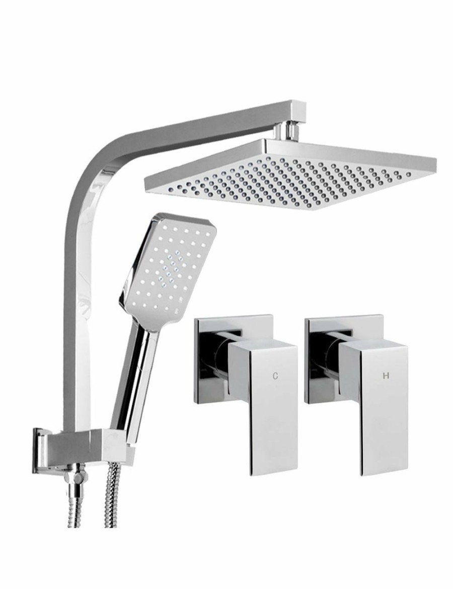 Home And Lifestyle HOD Health & Home Bathroom Fixtures | Cefito Wels 8'' Rain Shower Head Taps Square Handheld High Pressure Wall Chrome - One Size