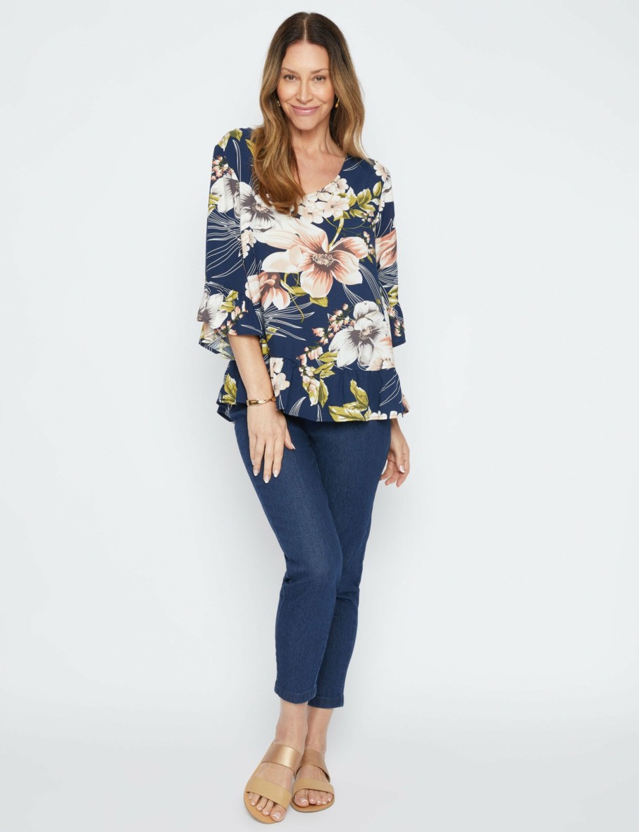 Women Millers Shirts & Blouses | Millers 3/4 Sleeve Frill Hem Blouse