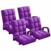 Home And Lifestyle Soga Recliners | Soga 4X Foldable Lounge Cushion Adjustable Floor Lazy Recliner Chair With Armrest Purple