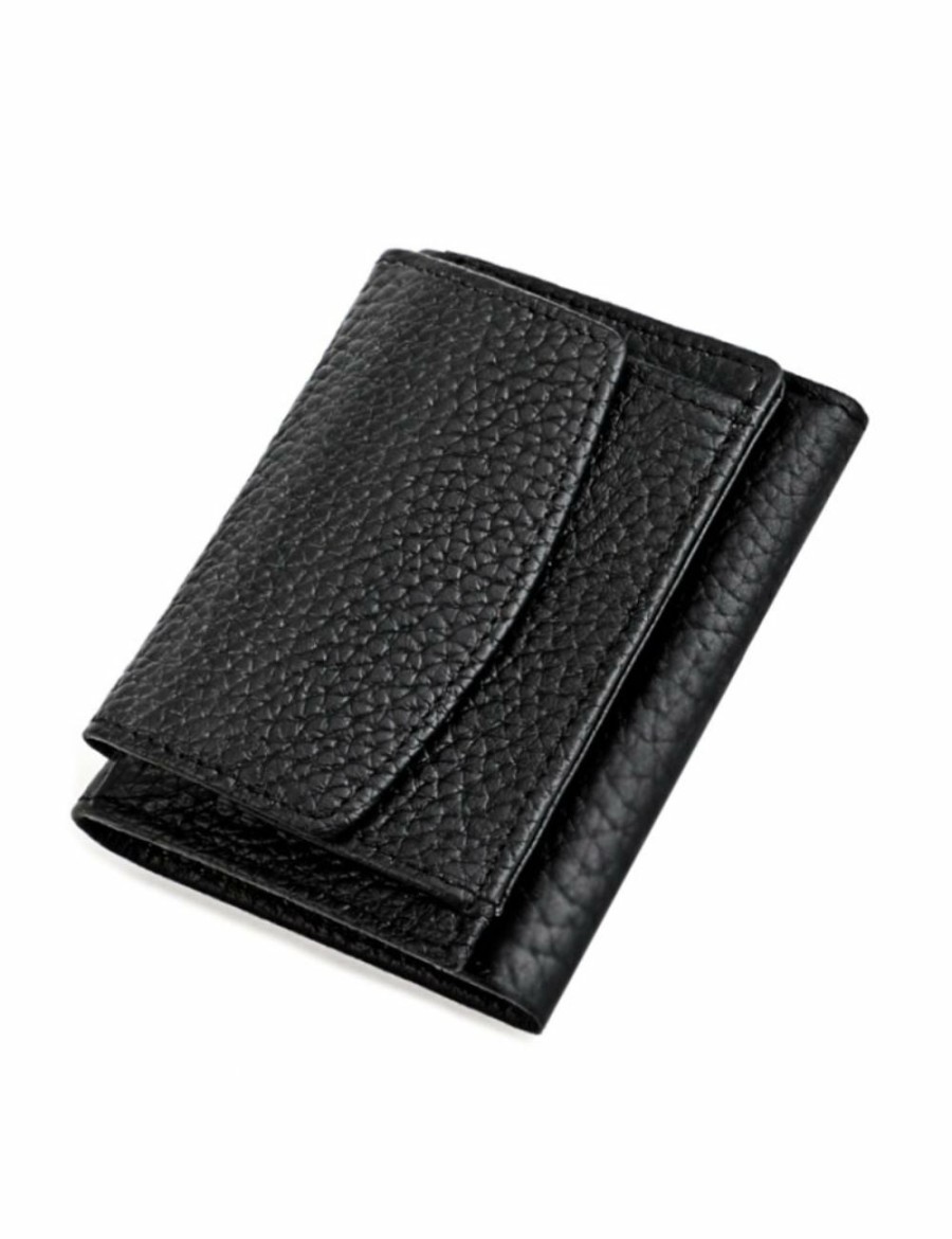 Home And Lifestyle ICB Accessories | Ladies Genuine Leather Rfid Wallet With Pocket Money - Black Black