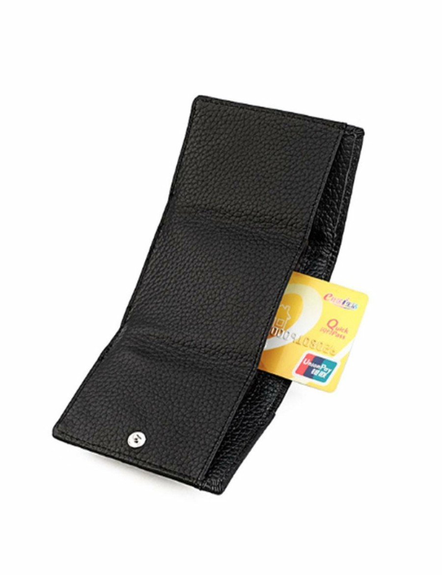 Home And Lifestyle ICB Accessories | Ladies Genuine Leather Rfid Wallet With Pocket Money - Black Black