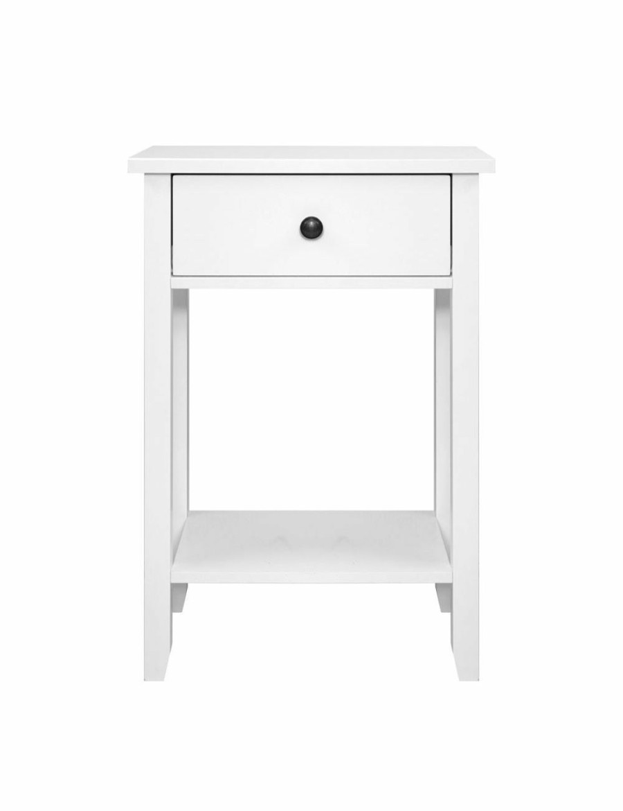 Home And Lifestyle HOD Health & Home Bedside Tables | Bedside Tables Drawer Side Nightstand White Storage Cabinet Shelf - One Size