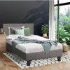 Home And Lifestyle Oikiture Beds | Oikiture Bed Frame King Single Size Mattress Base Platform Wooden Slats Fabric