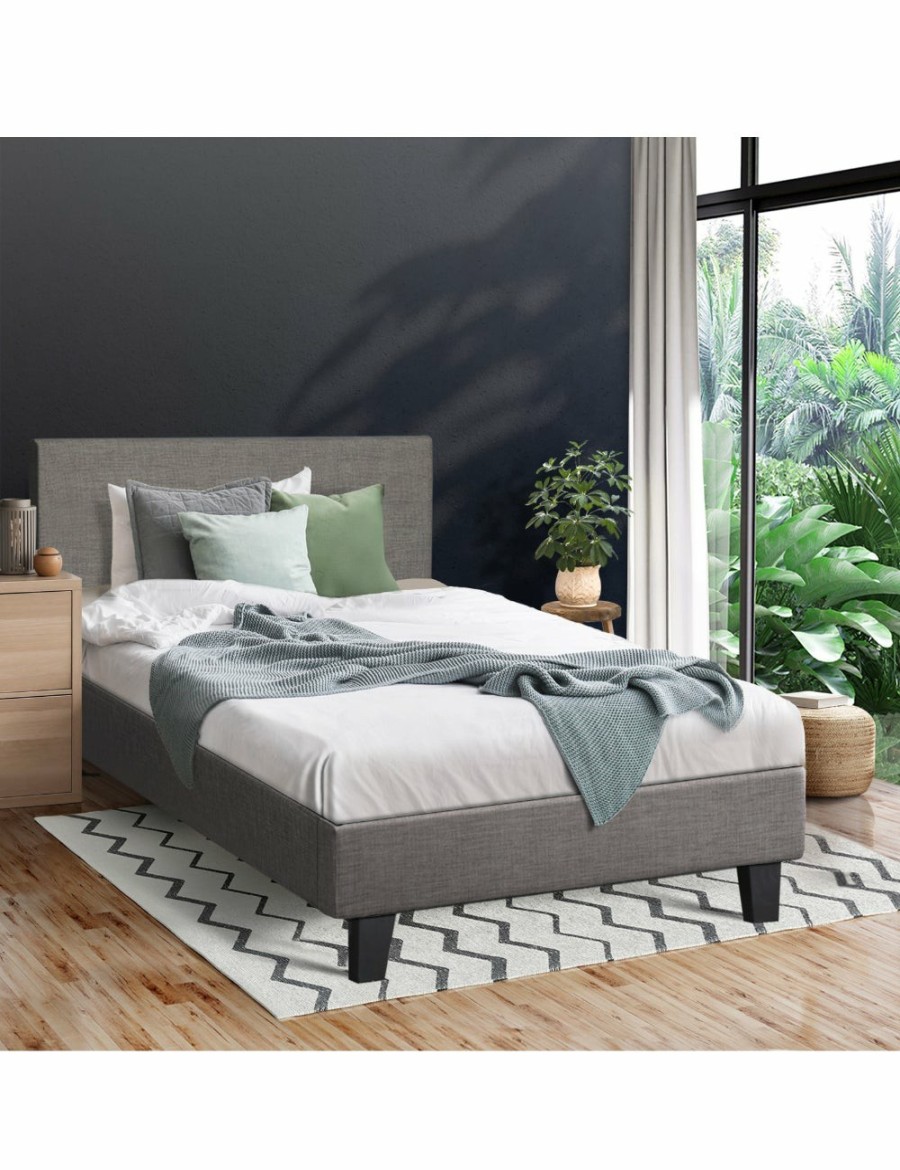 Home And Lifestyle Oikiture Beds | Oikiture Bed Frame King Single Size Mattress Base Platform Wooden Slats Fabric