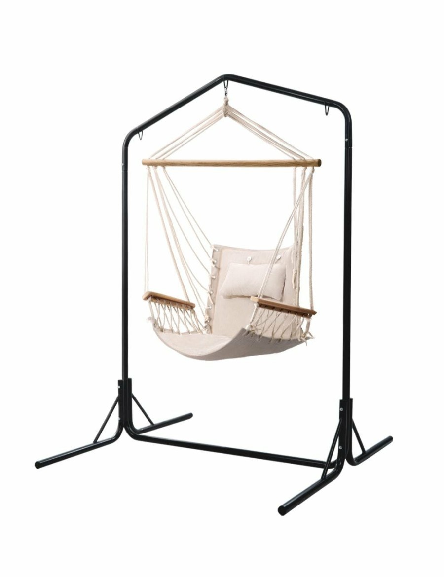 Outdoors Gardeon | Gardeon Outdoor Hammock Chair With Stand Swing Hanging Hammock Garden Cream