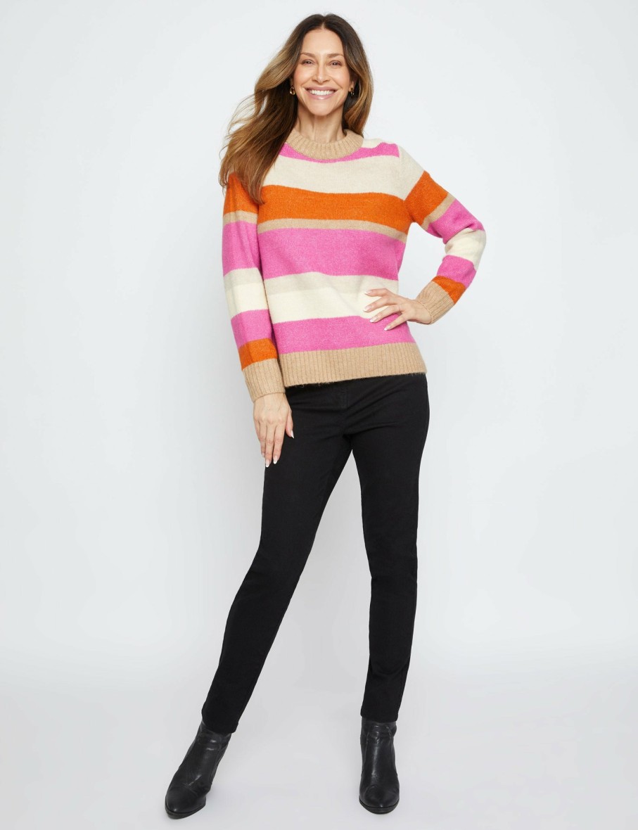 Women Millers Jumpers | Millers Long Sleeve Berry Stripe Jumper