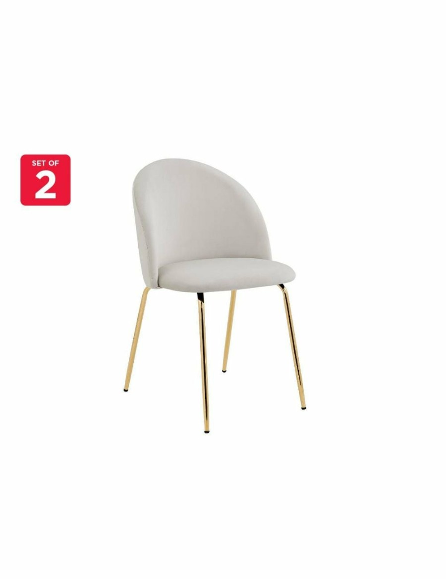 Home And Lifestyle NNEKGE Chairs | Nnekge Subiaco Set Of 2 Velvet Dining Chairs (Light Grey)