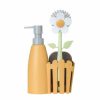 Home And Lifestyle VIGAR Bathroom Accessories | 4Pc Vigar Florganic Brush/Sink Caddy/Sponge Set W/ 340Ml Soap Dispenser Orange