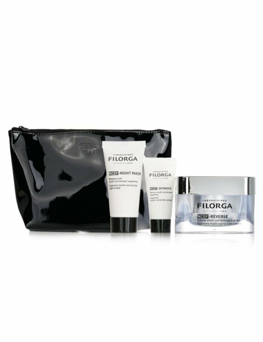 Beauty Filorga Oils And Serums | Filorga Anti-Ageing Revolution Gift Set (Limited Edition): 1X Ncef-Reverse Cream 50Ml + 1X Ncef-Night Mask 15Ml + 1X Ncef-Intensive Serum 7Ml +1Bag 3Pcs+1Bag