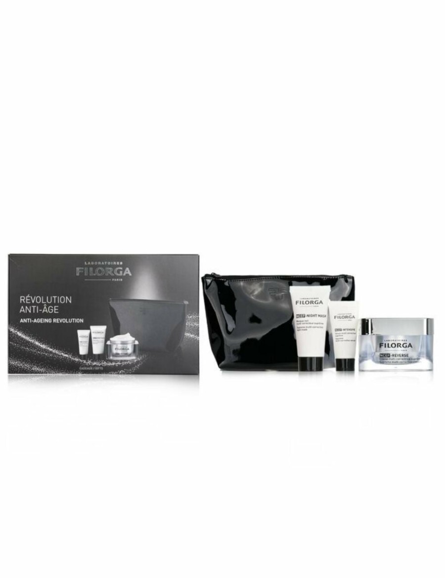 Beauty Filorga Oils And Serums | Filorga Anti-Ageing Revolution Gift Set (Limited Edition): 1X Ncef-Reverse Cream 50Ml + 1X Ncef-Night Mask 15Ml + 1X Ncef-Intensive Serum 7Ml +1Bag 3Pcs+1Bag