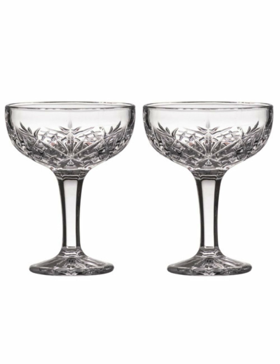 Home And Lifestyle LADELLE Barware | 2Pk Ophelia Crystal 400Ml Coupe Glasses Cocktail Cup Stemware Glass Set Clear