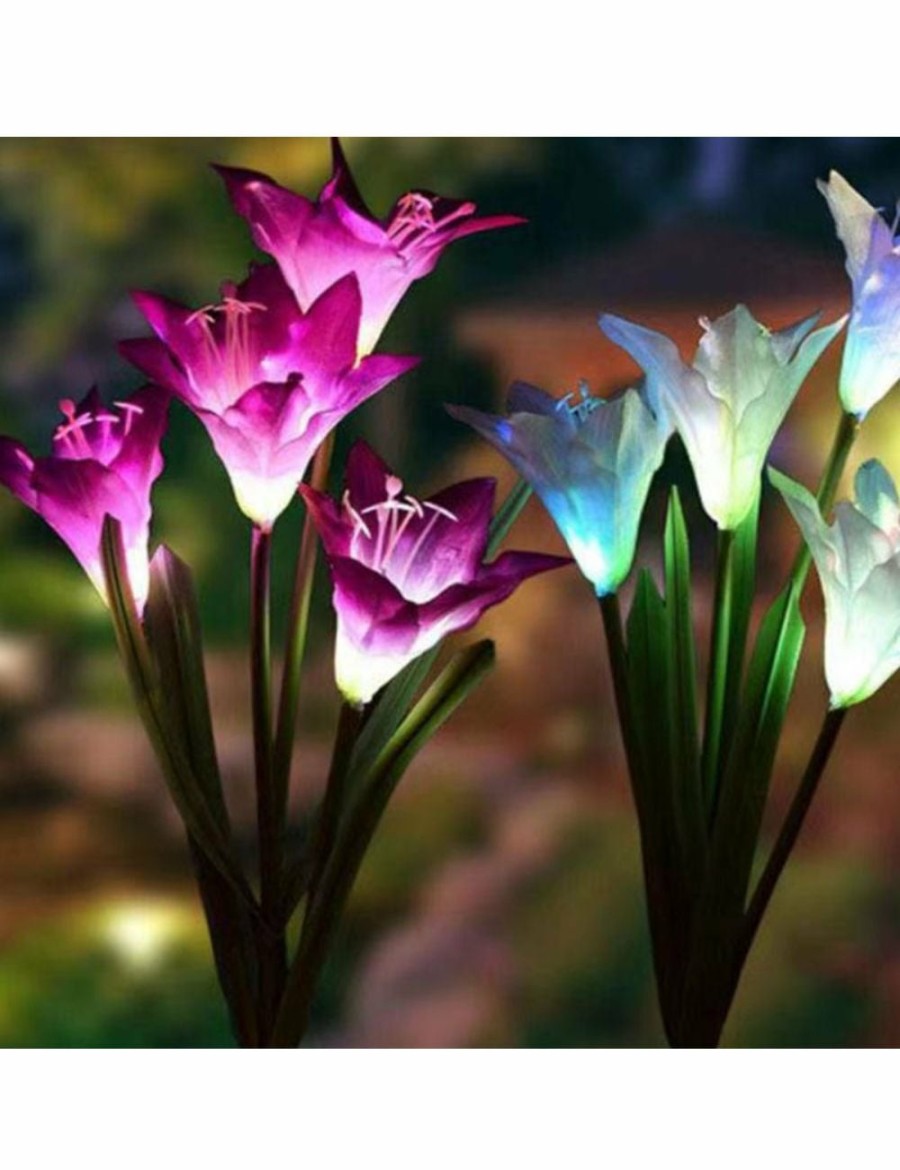 Outdoors ICB | Solar Lily Flower Garden Lights - Purple