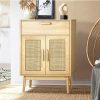 Home And Lifestyle Oikiture Storage | Oikiture Sideboard Cabinet Buffet Rattan Furniture Cupboard Hallway Table Wood