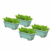 Outdoors Soga Garden Decor | Soga 49.5Cm Green Rectangular Planter Vegetable Herb Flower Outdoor Plastic Box With Holder Balcony Garden Decor Set Of 4