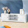 Home And Lifestyle Oikiture Entertainment Units | Oikiture Tv Cabinet Entertainment Unit Stand Storage Hamptons Furniture 160Cm