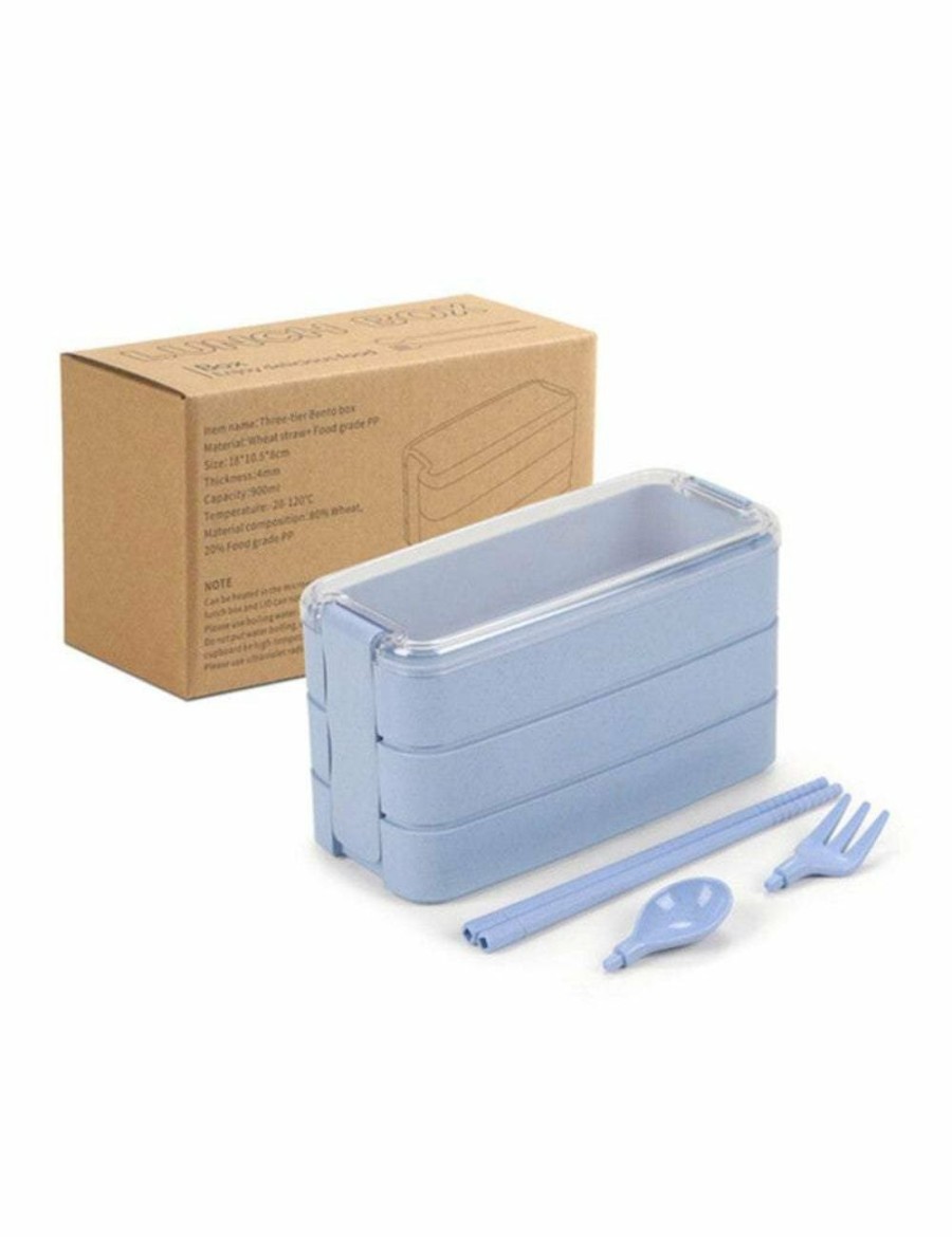 Home And Lifestyle HOD Health & Home Reusable Items | Lunch Boxes & Bags 3-Layer Bento Lunch Box Food Containers With Fork Spoons Chopsticks