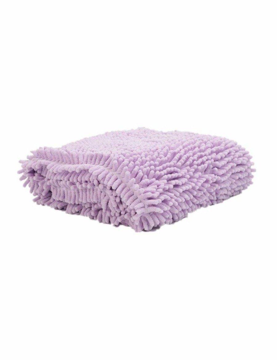 Home And Lifestyle HOD Health & Home Bath Towels | Soft Water Absorption Chenille Bath Towel For Pet Dog Cat Cleaning Massage Washing Purple L