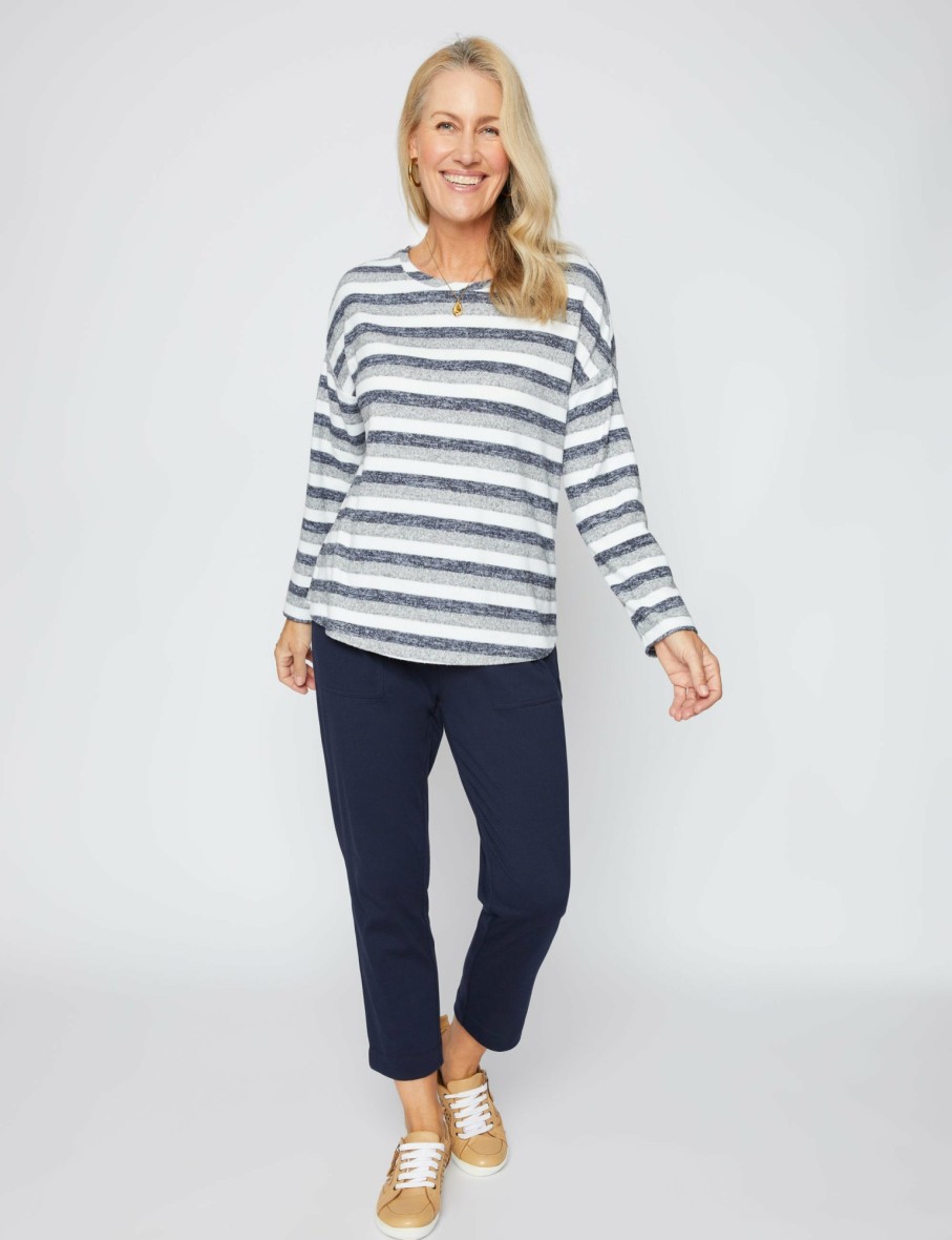 Women Millers Long Sleeve Tops | Millers Long Sleeve Stripe Brushed Top