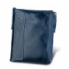 Home And Lifestyle ICB Accessories | Mens Rfid Wallet With Zipper And Credit Card Slots - Blue Blue