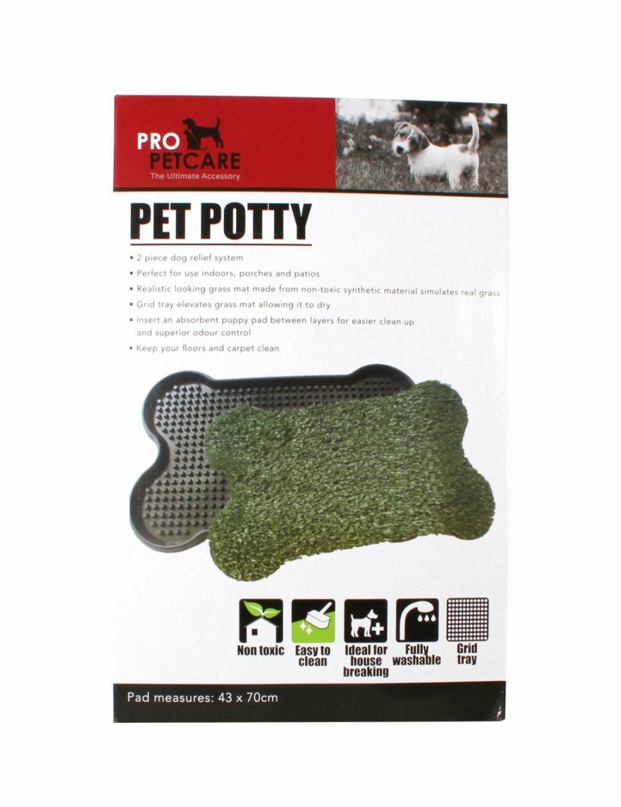 Outdoors PRO PET CARE Artificial Grass | Pro Pet Care 68X43Cm Artificial Grass W/ Tray Dog Absorbent Potty Toilet Green