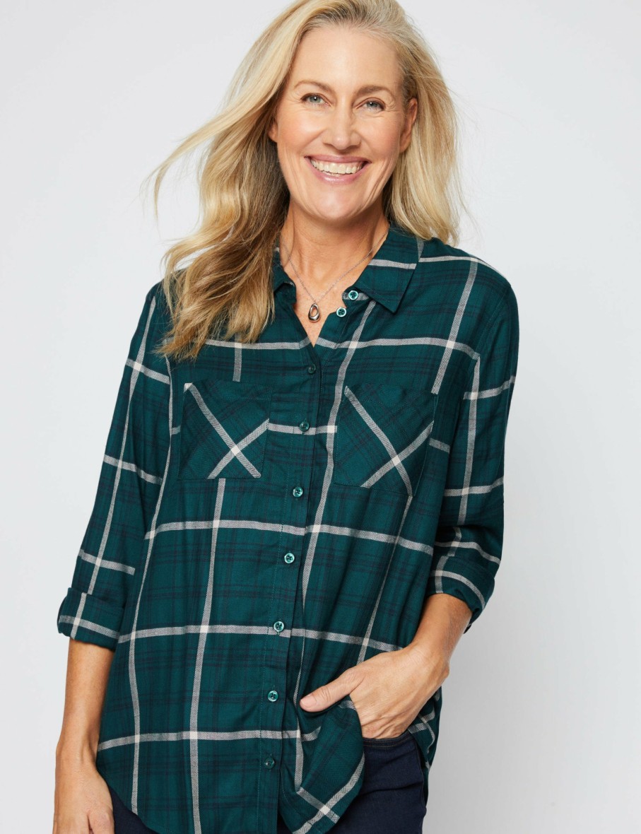 Women Millers Shirts & Blouses | Millers Long Roll Sleeve Check Shirt