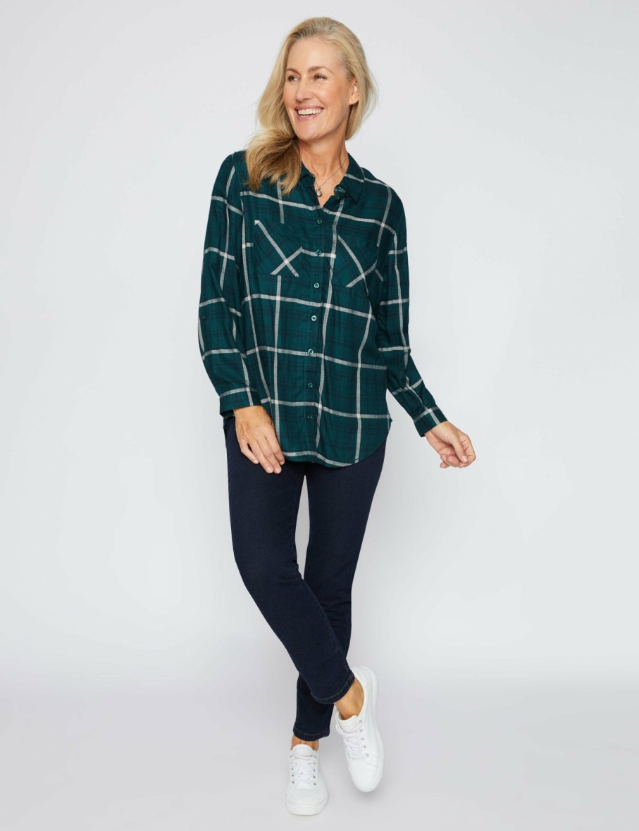 Women Millers Shirts & Blouses | Millers Long Roll Sleeve Check Shirt