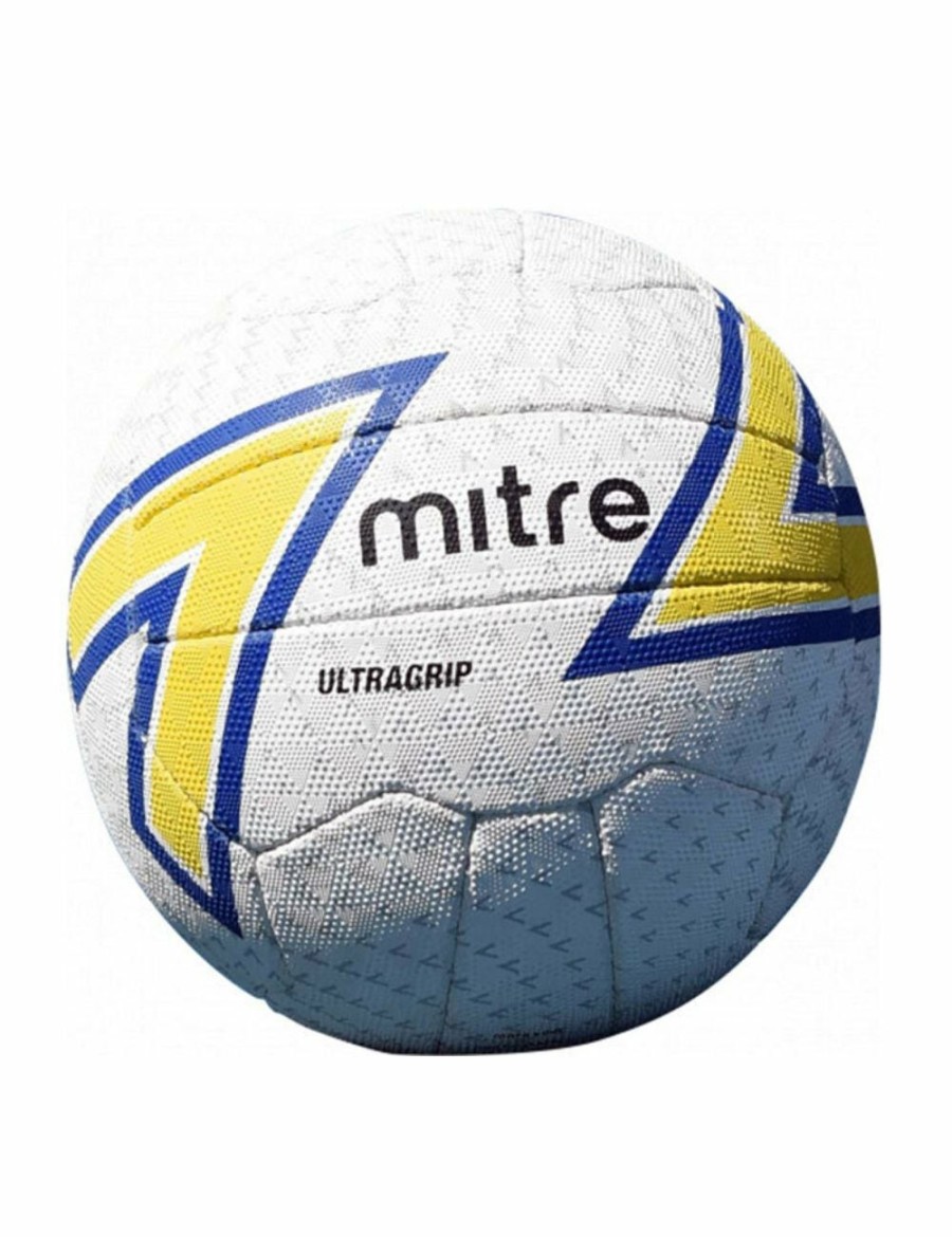 Sport & Fitness MITRE Netball | Mitre Ultragrip Netball F18P Size 5 White/Yellow