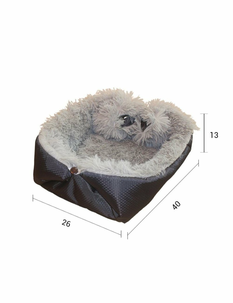 Home And Lifestyle Soga Pet Beds | Soga Black Dual-Purpose Cushion Nest Cat Dog Bed Warm Plush Kennel Mat Pet Home Travel Essentials