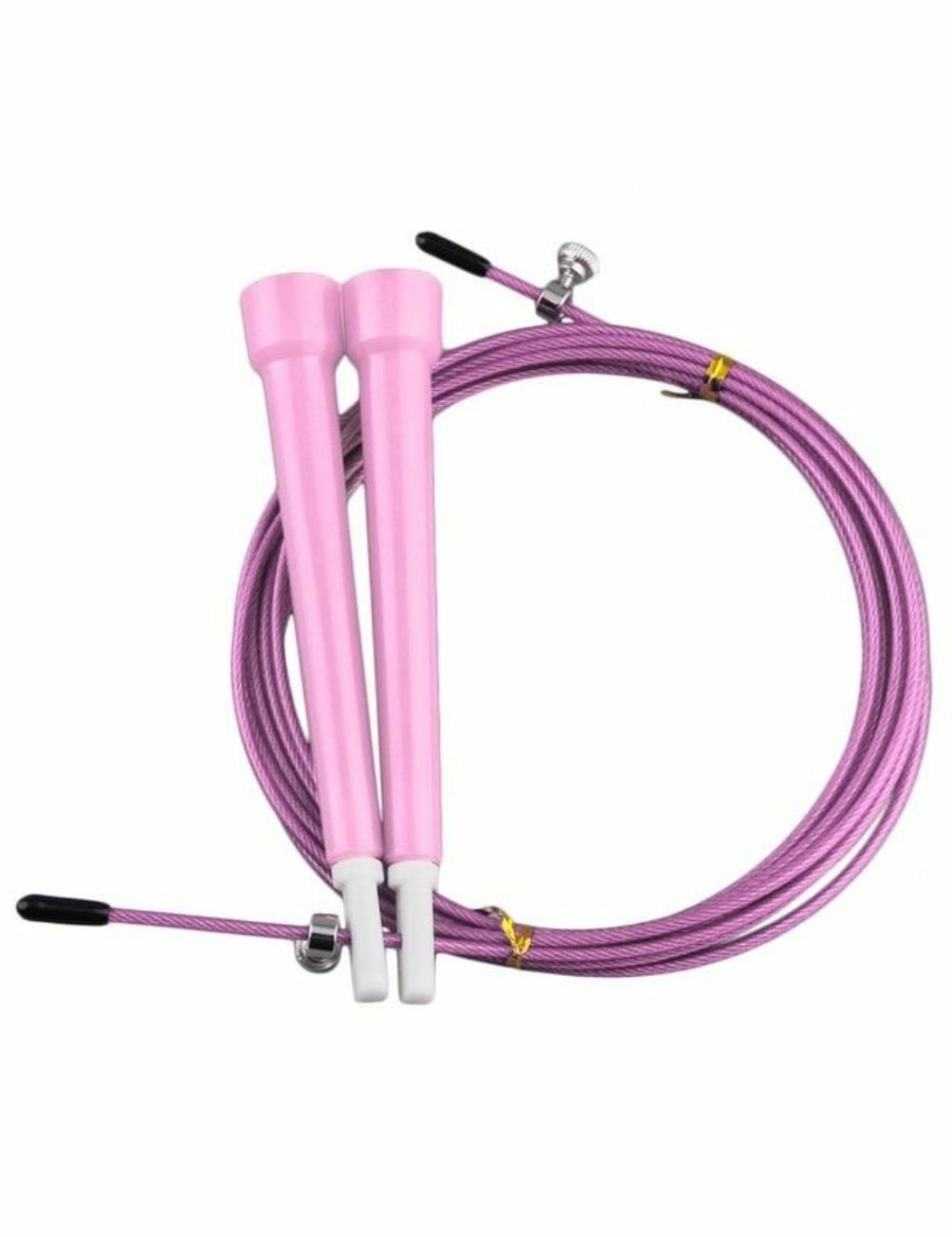 Sport & Fitness HOD Health & Home Aerobic | 3 Metre Adjustable Steel Skipping Ropes Jump Cardio Exercise Fitness Gym Crossfit - Pink