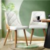 Home And Lifestyle Oikiture Chairs | Oikiture Dining Chairs Wooden Kitchen Chair Cafe Faux Pu Leather Padded Seat 2X