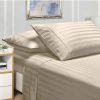 Home And Lifestyle Bedding N Bath Cotton Sheets | 600Tc Pure Cotton Sheet Set Broad Stripe Soft Amber