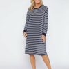 Women Millers Nighties | Millers Long Sleeve Crew Neck Stripe Nightie