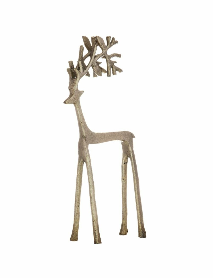 Home And Lifestyle LADELLE Statues & Ornaments | Ladelle Prancer Aluminium Reindeer Festive/Seasonal Decoration 20X17X6Cm Gold