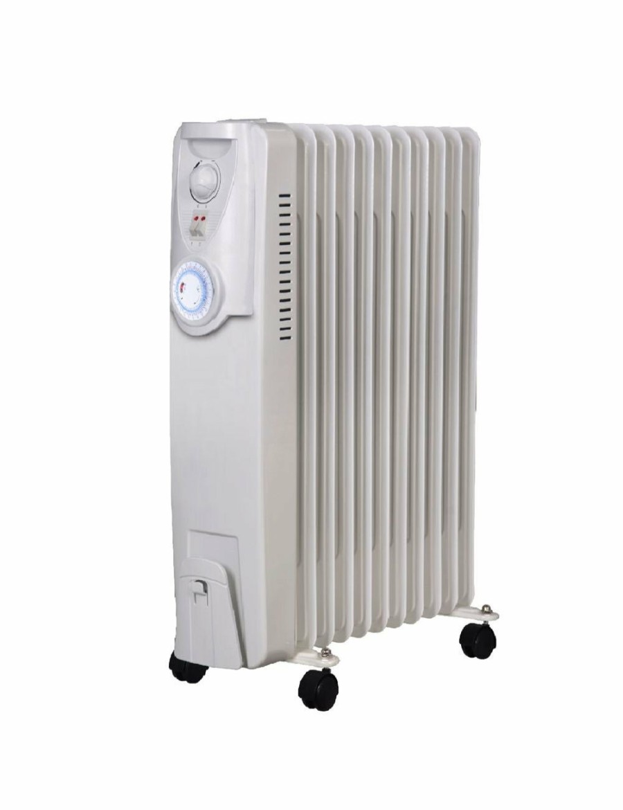 Home And Lifestyle HELLER Heating & Cooling | Heller Hoch11T Portable Electric Oil Heater/Heating 11 Fin 24H Timer 2400W White