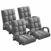 Home And Lifestyle Soga Recliners | Soga 4X Foldable Lounge Cushion Adjustable Floor Lazy Recliner Chair With Armrest Grey