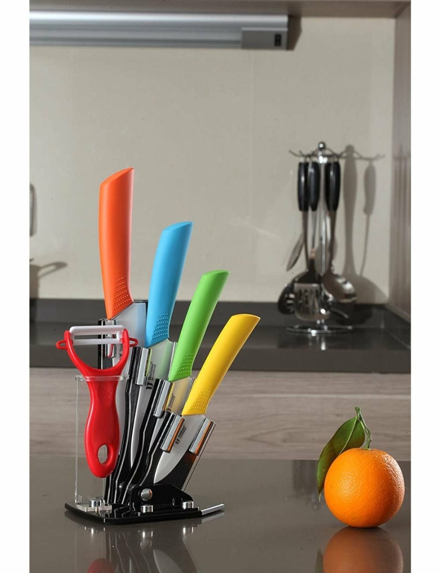 Home And Lifestyle TODO Food Preparation | Todo 5Pc Ceramic Knife + Peeler Set W/ Knive Stand