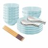 Home And Lifestyle Soga Dinnerware | Soga Light Blue Japanese Style Ceramic Dinnerware Crockery Soup Bowl Plate Server Kitchen Home Decor Set Of 12