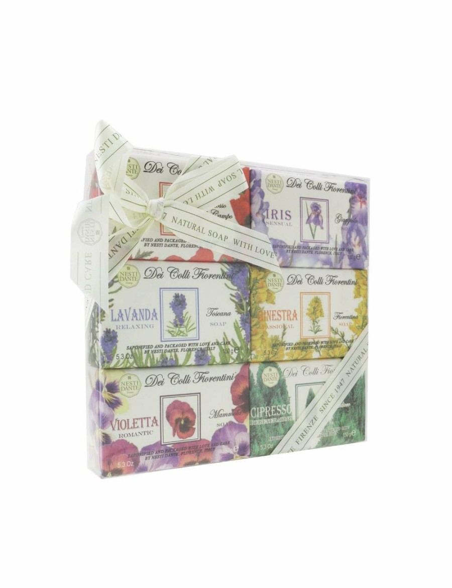 Beauty Nesti Dante | Nesti Dante Dei Colli Fiorentini Gift Set (#Exhilarating Papavero, #Sensual Iris, #Relaxing Lavanda, #Passional Ginestra, #Romantic Violetta, #Regenerating Cipresso) 6X150G/5.3Oz