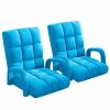 Home And Lifestyle Soga Recliners | Soga 2X Foldable Lounge Cushion Adjustable Floor Lazy Recliner Chair With Armrest Blue