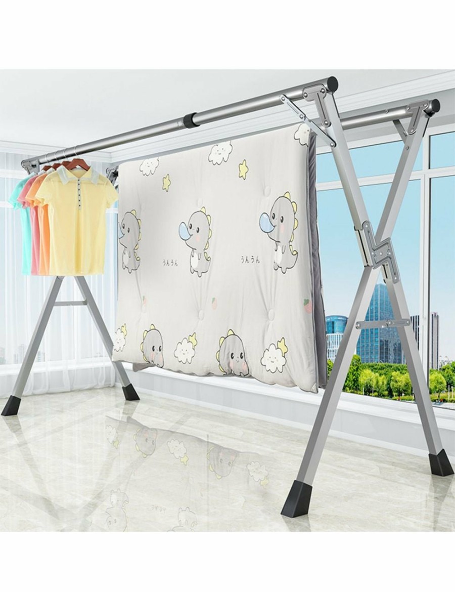 Home And Lifestyle Soga Household Cleaning | Soga 2X 1.6M Portable Standing Clothes Drying Rack Foldable Space-Saving Laundry Holder Indoor Outdoor