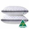 Home And Lifestyle Luxor Pillows | Luxor Aus Made Twin Pack Hotel Quality Grey Diamond Checked Ultra Plush Soft Pillow