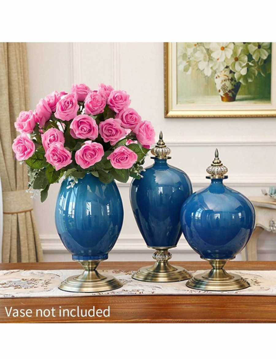 Home And Lifestyle Soga Vases & Bowls | Soga Artificial Silk Flower Rose Bouquet 20Pcs