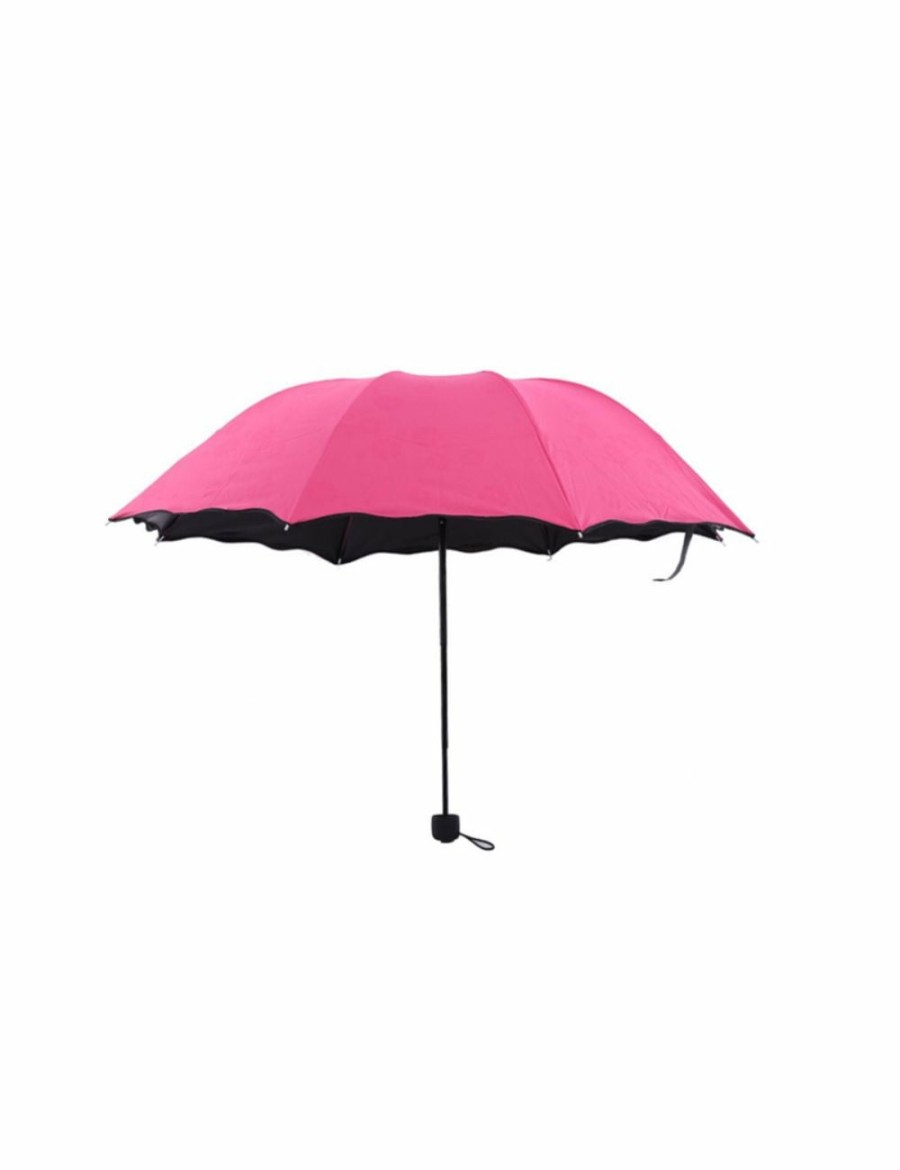 Outdoors HOD Health & Home | Fashion Printed Auto Foldable Sun Rain Anti-Uv Umbrella - Rose Red