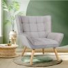 Home And Lifestyle Oikiture Armchairs & Sofas | Oikiture Armchair Accent Chairs Sofa Lounge Fabric Upholstered Tub Chair Grey