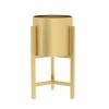 Home And Lifestyle Soga Napery | Soga 45Cm Gold Metal Plant Stand With Flower Pot Holder Corner Shelving Rack Indoor Display