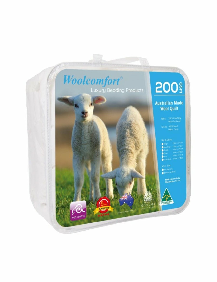 Home And Lifestyle Woolcomfort Quilts | Woolcomfort 200Gsm 100% Australian Made Merino Summer Wool Quilt