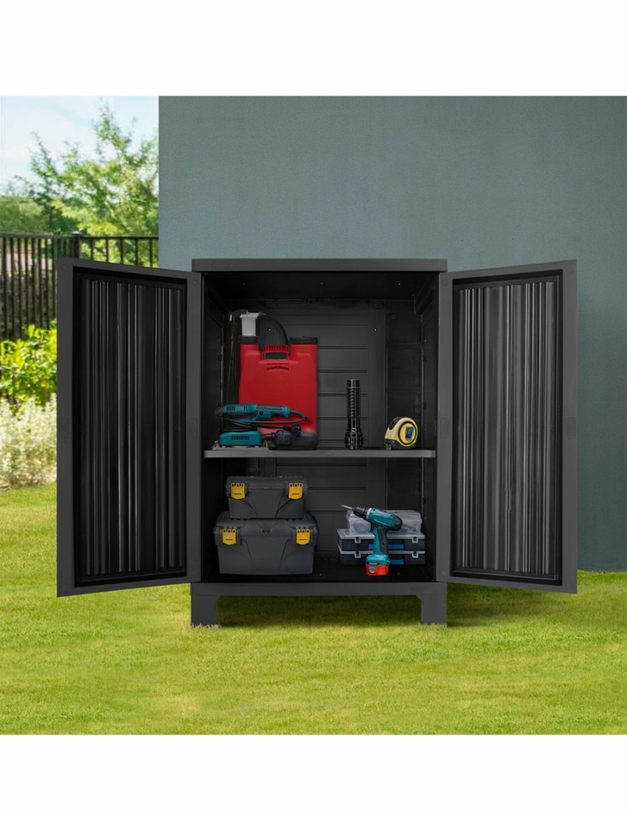 Outdoors Livsip | Livsip Outdoor Storage Cabinet Box Garden Garage Cupboard Adjustable Lockable