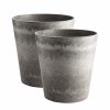 Home And Lifestyle Soga Pots & Planers | Soga 2X 27Cm Rock Grey Round Resin Plant Flower Pot In Cement Pattern Planter Cachepot For Indoor Home Office